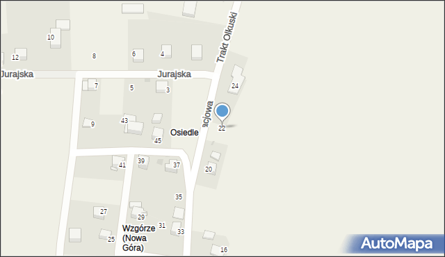 Nowa Góra, Akacjowa, 22, mapa Nowa Góra