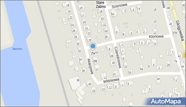 Nowa Sól, Akacjowa, 25a, mapa Nowa Sól