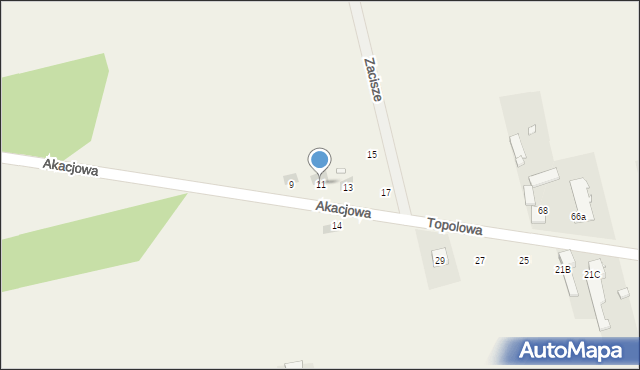 Nowa Wieś, Akacjowa, 11, mapa Nowa Wieś