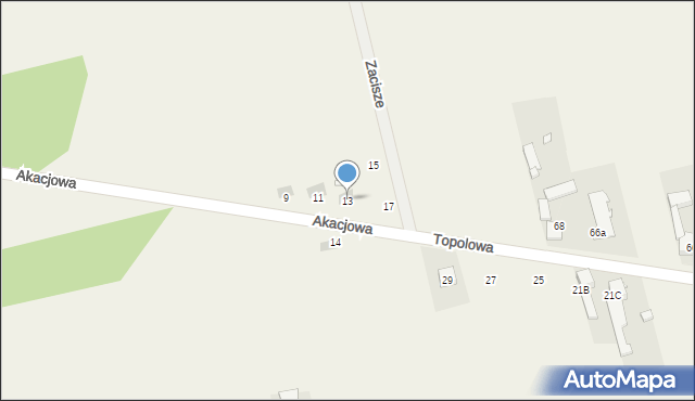 Nowa Wieś, Akacjowa, 13, mapa Nowa Wieś