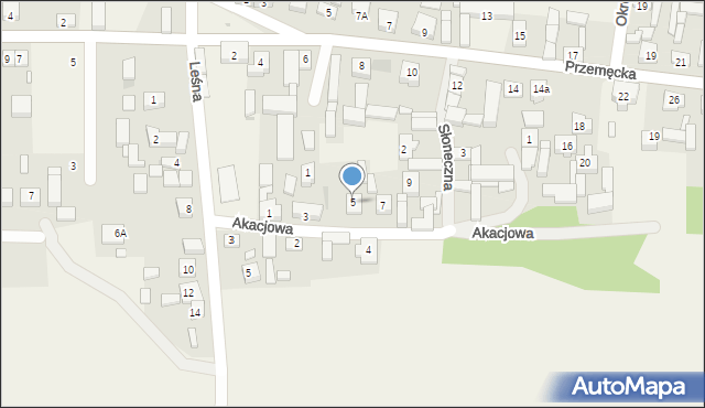 Nowa Wieś, Akacjowa, 5, mapa Nowa Wieś