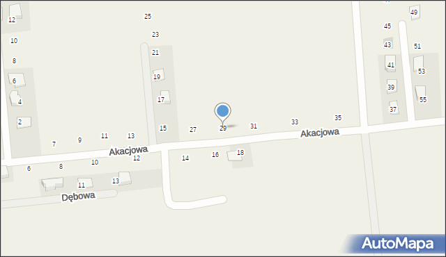 Nowe Chechło, Akacjowa, 29, mapa Nowe Chechło