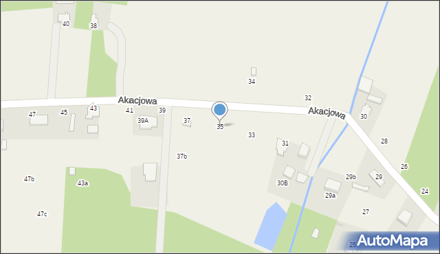 Nowe Chrusty, Akacjowa, 35, mapa Nowe Chrusty