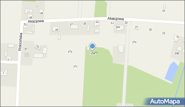 Nowe Chrusty, Akacjowa, 43a, mapa Nowe Chrusty