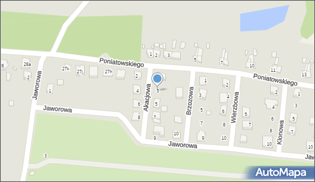 Nowe Miasteczko, Akacjowa, 3, mapa Nowe Miasteczko