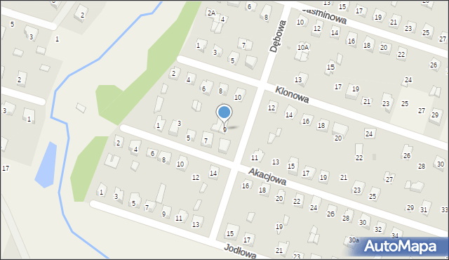 Nowe Proboszczewice, Akacjowa, 9, mapa Nowe Proboszczewice