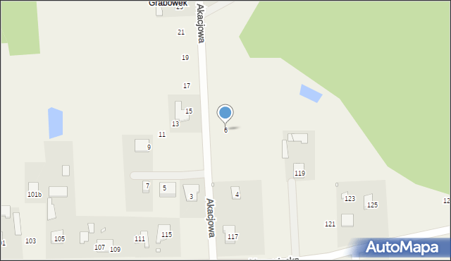 Nowe Racibory, Akacjowa, 6, mapa Nowe Racibory