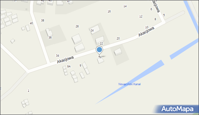 Nowęcin, Akacjowa, 7h, mapa Nowęcin