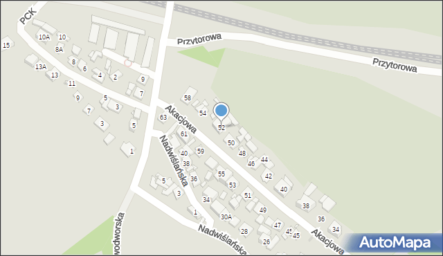 Nowy Dwór Mazowiecki, Akacjowa, 52, mapa Nowy Dwór Mazowiecki