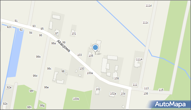 Nowy Prażmów, Akacjowa, 107, mapa Nowy Prażmów