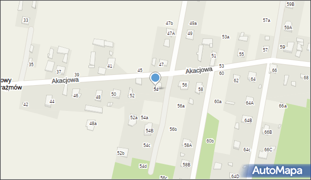 Nowy Prażmów, Akacjowa, 54, mapa Nowy Prażmów