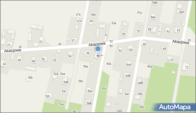 Nowy Prażmów, Akacjowa, 58, mapa Nowy Prażmów