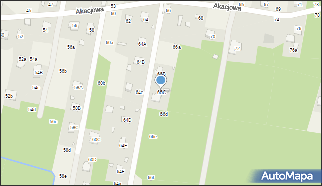 Nowy Prażmów, Akacjowa, 66C, mapa Nowy Prażmów