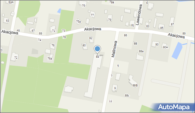 Nowy Prażmów, Akacjowa, 84, mapa Nowy Prażmów