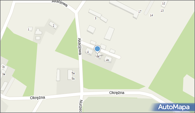 Nurzec-Stacja, Akacjowa, 4a, mapa Nurzec-Stacja