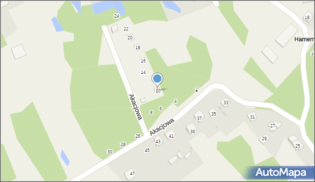 Oczko, Akacjowa, 10, mapa Oczko