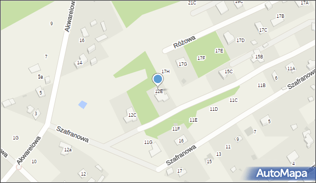 Odrano-Wola, Akwarelowa, 12E, mapa Odrano-Wola