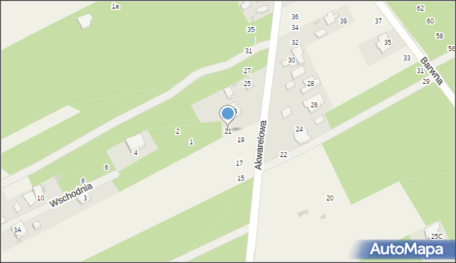 Odrano-Wola, Akwarelowa, 21, mapa Odrano-Wola