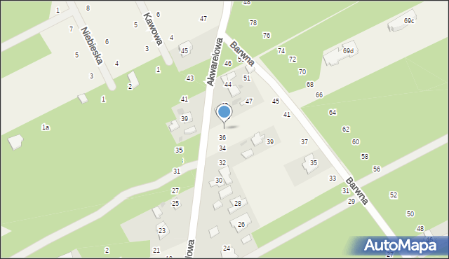 Odrano-Wola, Akwarelowa, 38, mapa Odrano-Wola