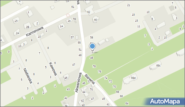 Odrano-Wola, Akwarelowa, 50, mapa Odrano-Wola