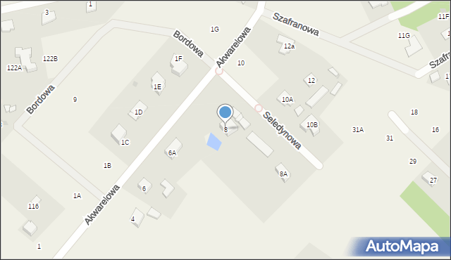 Odrano-Wola, Akwarelowa, 8, mapa Odrano-Wola