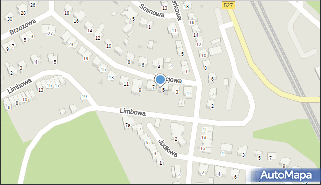 Olsztyn, Akacjowa, 5a, mapa Olsztyna