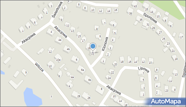 Olsztynek, Akacjowa, 21, mapa Olsztynek