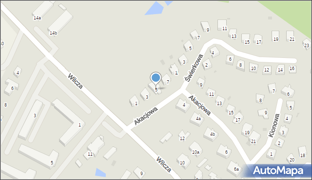 Olsztynek, Akacjowa, 5, mapa Olsztynek