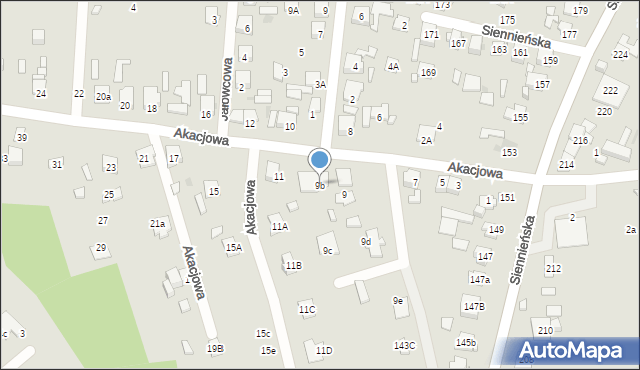 Ostrowiec Świętokrzyski, Akacjowa, 9b, mapa Ostrowiec Świętokrzyski