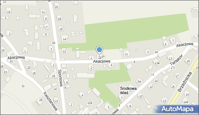 Ostrowy nad Okszą, Akacjowa, 1a, mapa Ostrowy nad Okszą