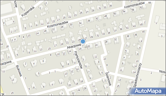 Parczew, Akacjowa, 18, mapa Parczew