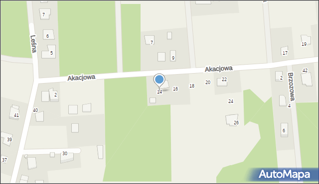 Pawłówek, Akacjowa, 14, mapa Pawłówek