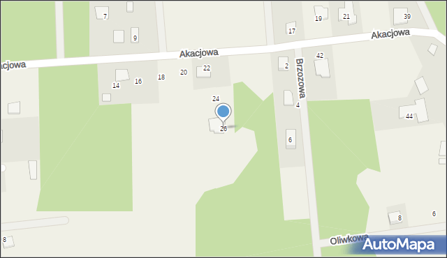 Pawłówek, Akacjowa, 26, mapa Pawłówek