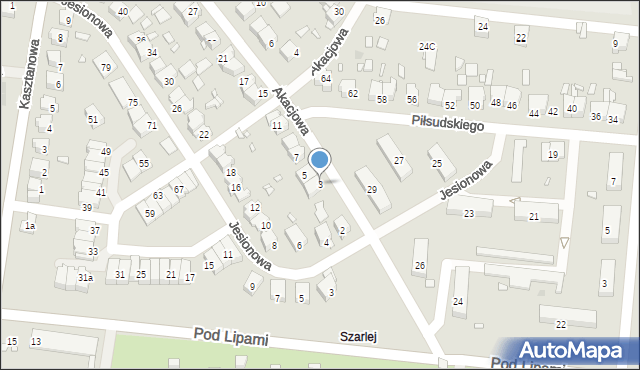 Piekary Śląskie, Akacjowa, 3, mapa Piekary Śląskie