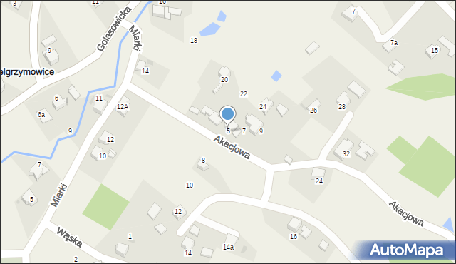 Pielgrzymowice, Akacjowa, 5, mapa Pielgrzymowice