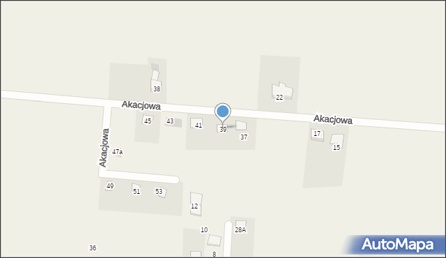 Pierściec, Akacjowa, 39, mapa Pierściec