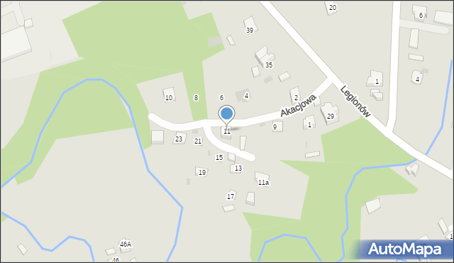 Pilzno, Akacjowa, 11, mapa Pilzno