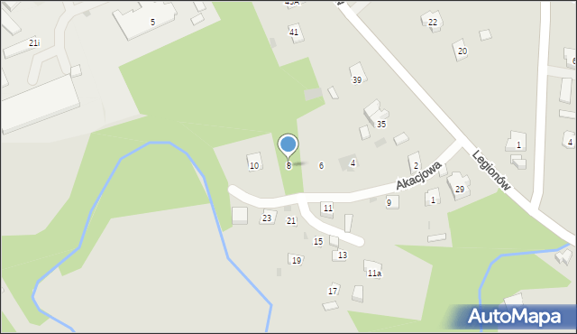 Pilzno, Akacjowa, 8, mapa Pilzno