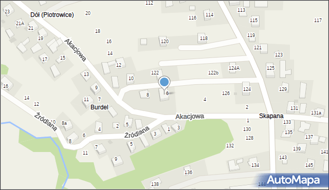 Piotrowice, Akacjowa, 6A, mapa Piotrowice