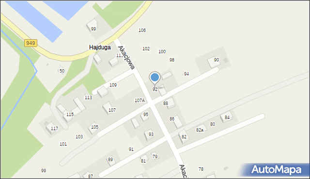 Piotrowice, Akacjowa, 92, mapa Piotrowice