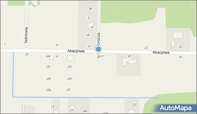 Piskórka, Akacjowa, 14, mapa Piskórka