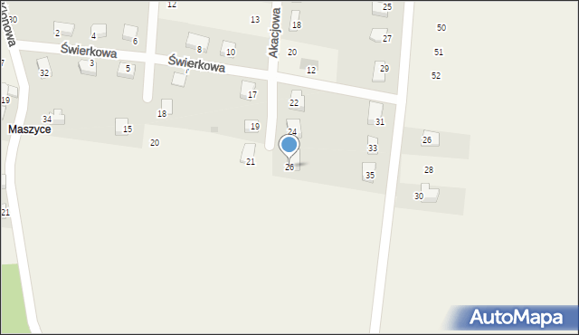 Pławna, Akacjowa, 26, mapa Pławna