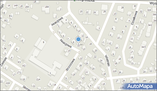 Płock, Akacjowa, 11, mapa Płock