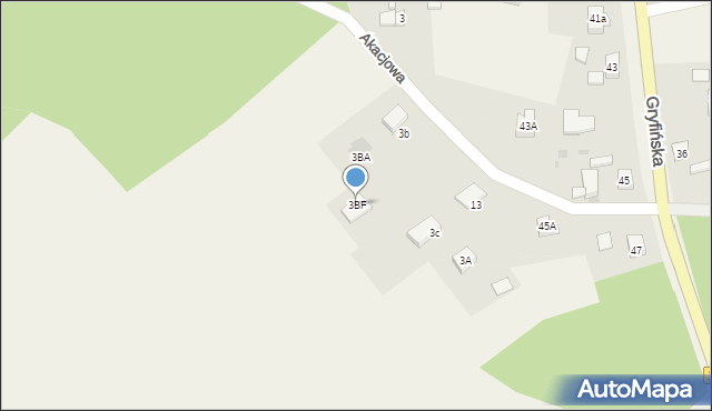 Pniewo, Akacjowa, 19, mapa Pniewo