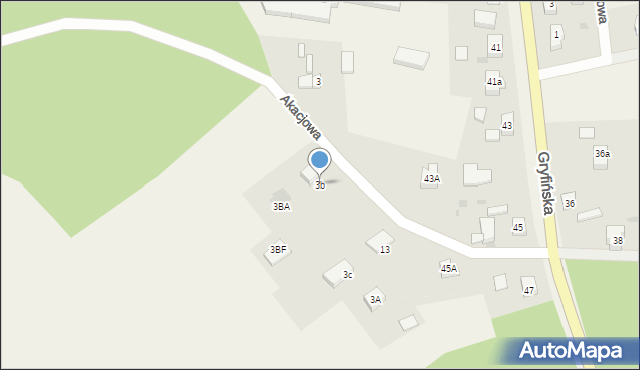 Pniewo, Akacjowa, 31, mapa Pniewo