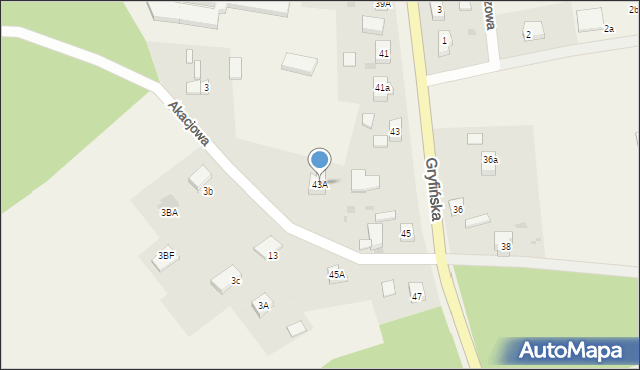 Pniewo, Akacjowa, 4, mapa Pniewo