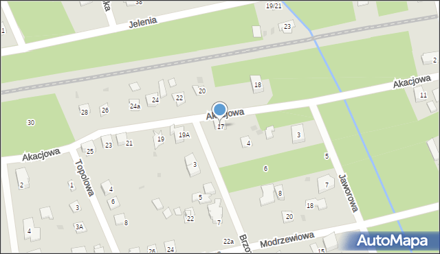 Podkowa Leśna, Akacjowa, 17, mapa Podkowa Leśna