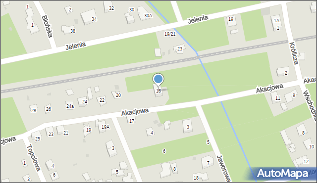 Podkowa Leśna, Akacjowa, 18, mapa Podkowa Leśna