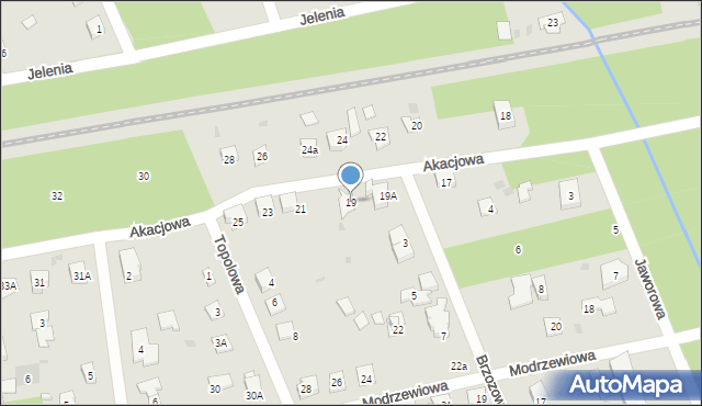 Podkowa Leśna, Akacjowa, 19, mapa Podkowa Leśna
