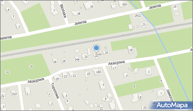 Podkowa Leśna, Akacjowa, 22, mapa Podkowa Leśna